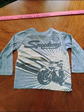 Place Brand Boys Speedway Motorcycle Long Sleeve Shirt - Blue XS - #1476
